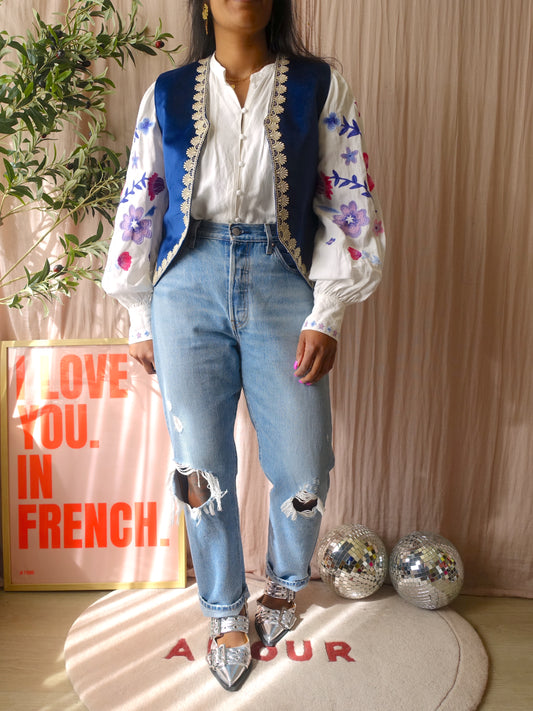 Levi's 501 original cropped worn look