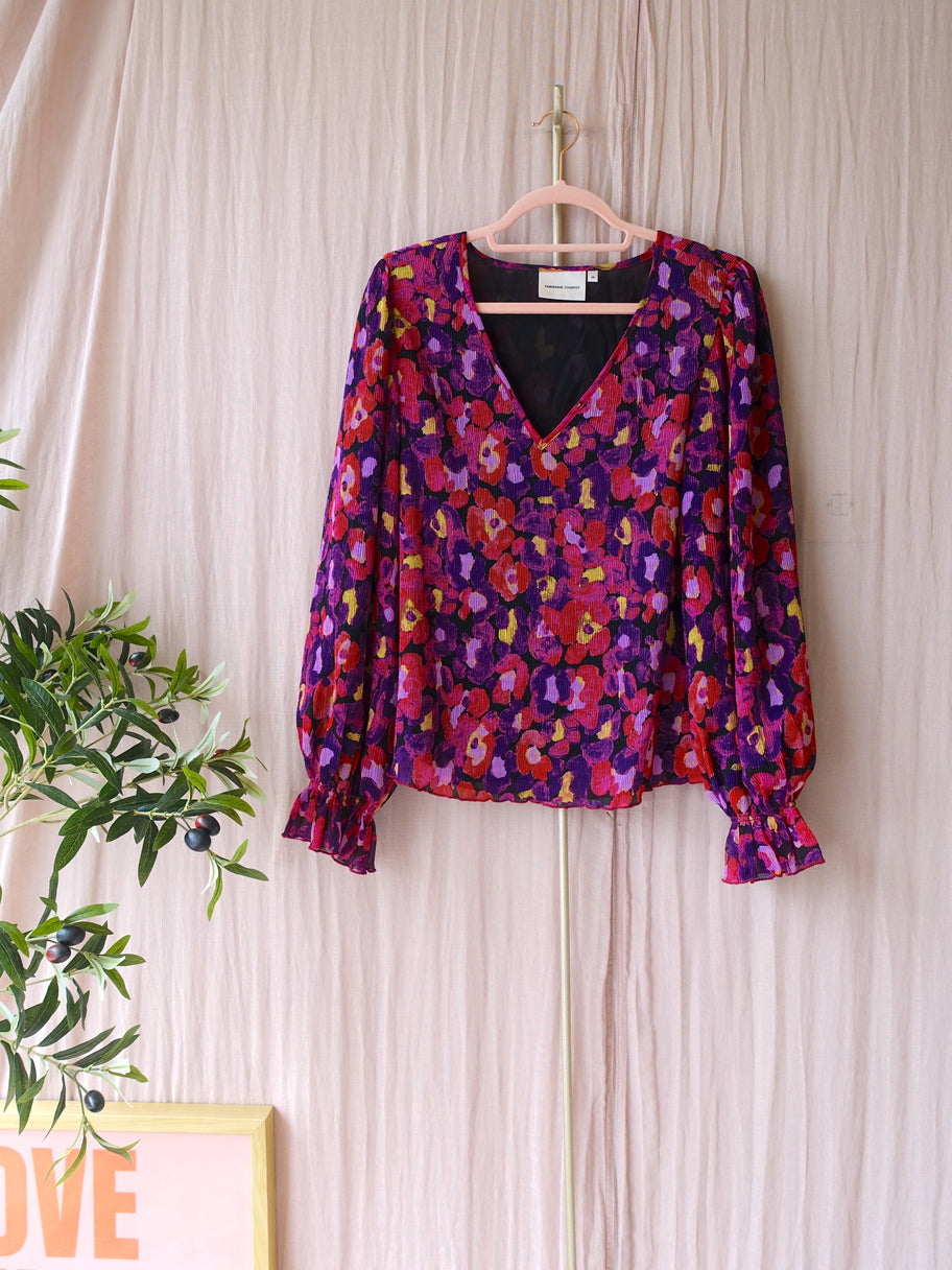 Fabienne Chapot pauletta floral plissé top