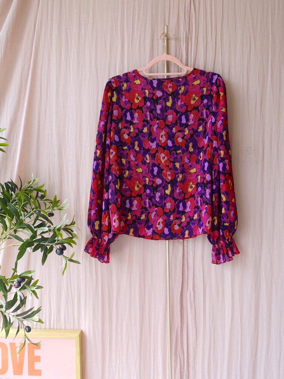 Fabienne Chapot pauletta floral plissé top