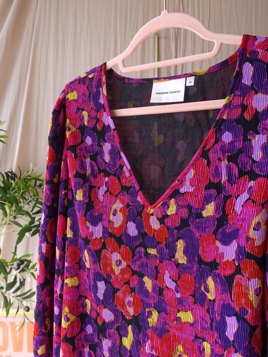 Fabienne Chapot pauletta floral plissé top