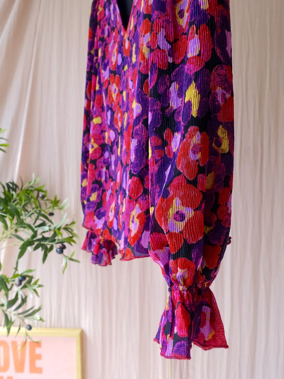 Fabienne Chapot pauletta floral plissé top