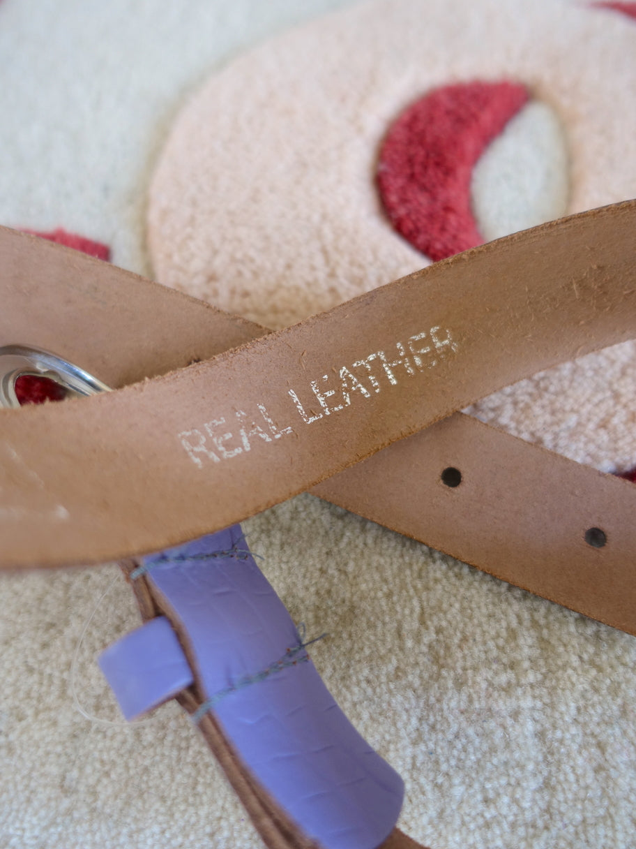 Rock 'n Rich lederen croco riem lavender lilac