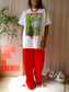 Shoeby stripe wide leg pants scarlet