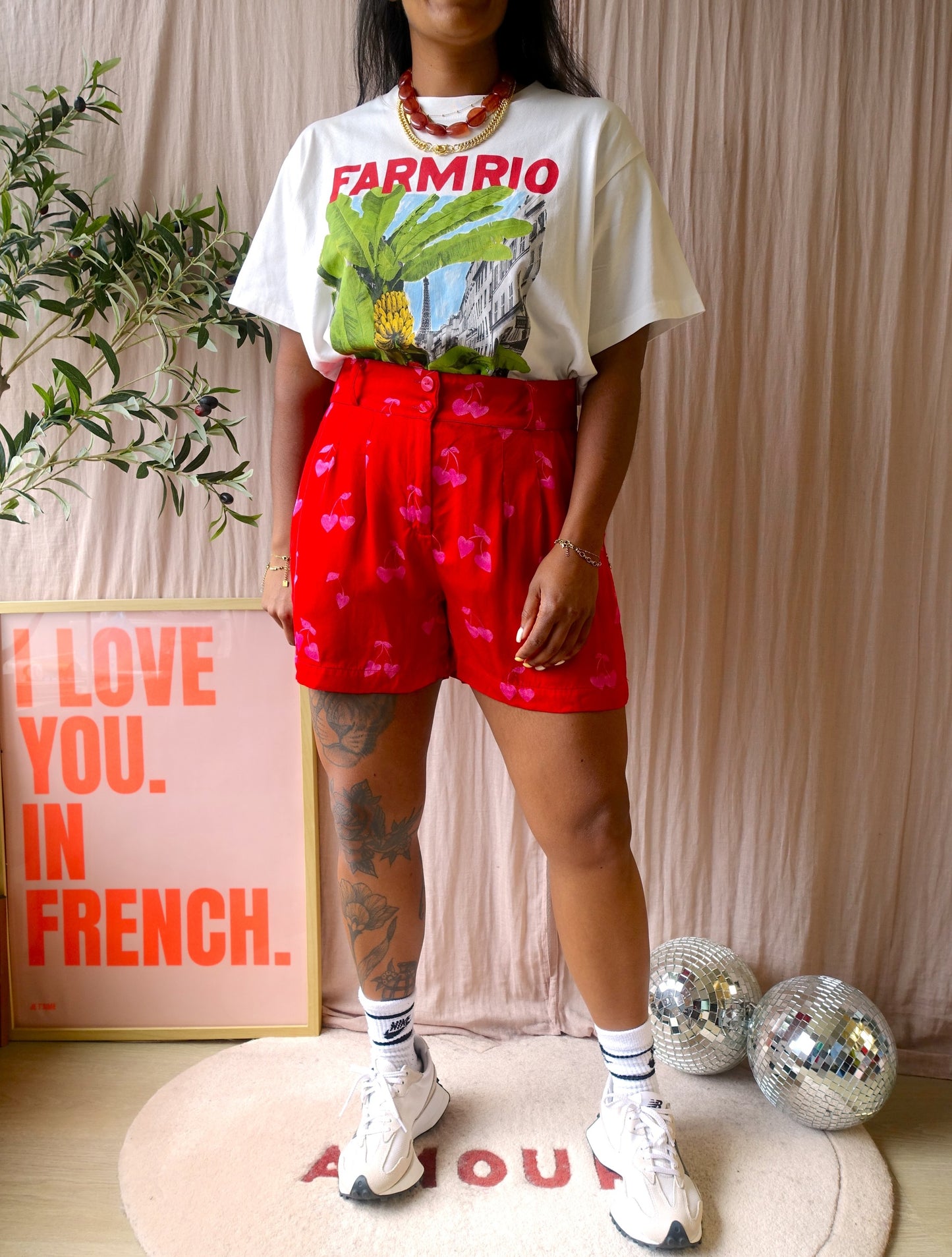 Fabienne Chapot Susan cherry love shorts scarlet