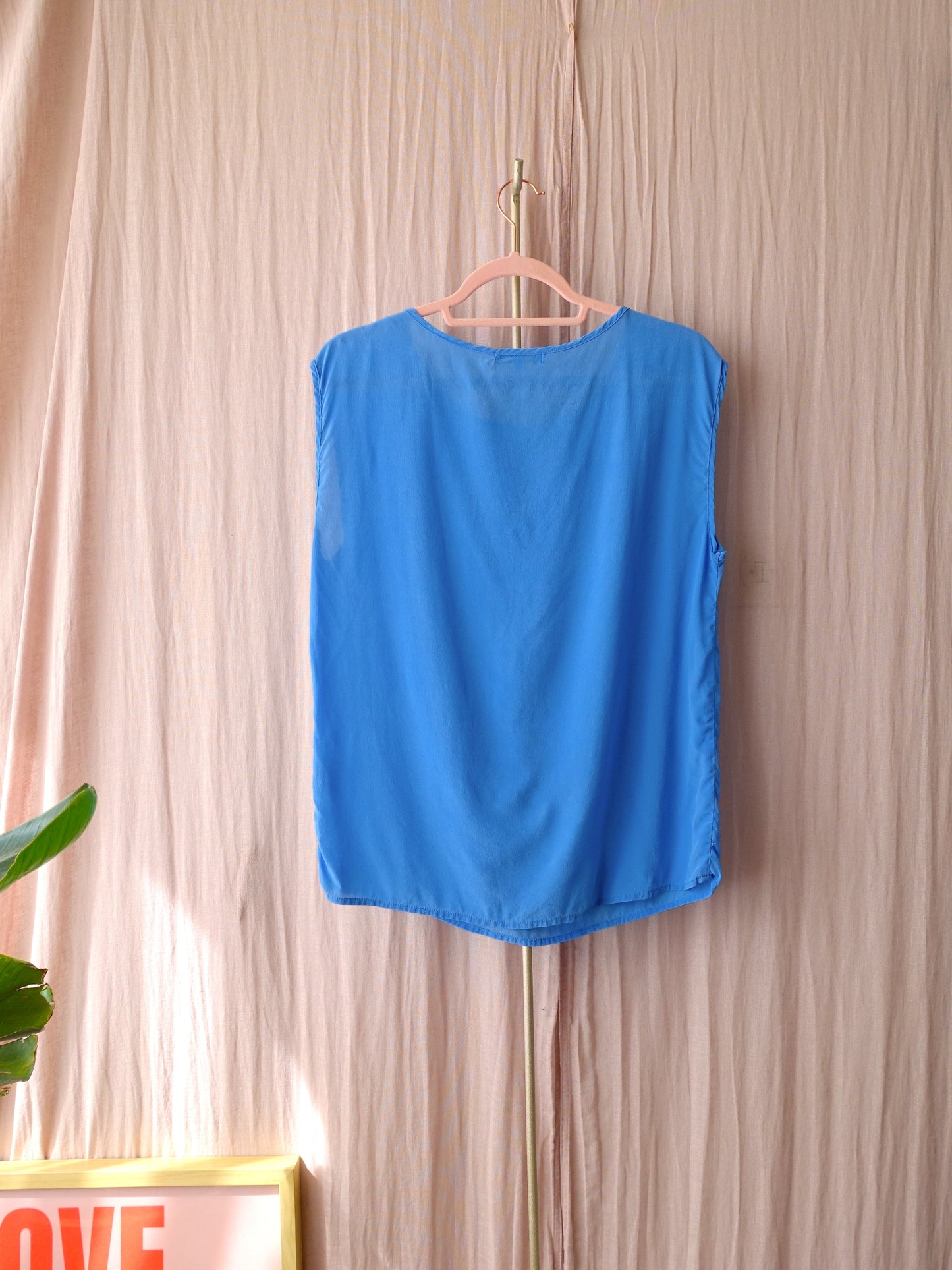 Second Female washed silk top crystal blue