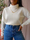 Peter Hahn classic rib cable pullover ecru