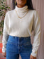 Peter Hahn classic rib cable pullover ecru