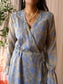Freebird zowy floral lurex midi jurk