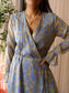 Freebird zowy floral lurex midi jurk