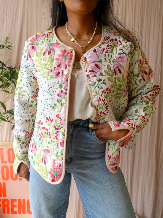 Freequent flowa jacquard embroidered jacket