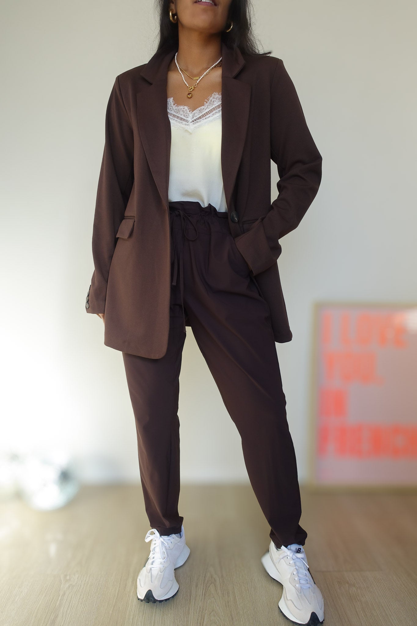 Expresso travel quality pants dark chocolate brown