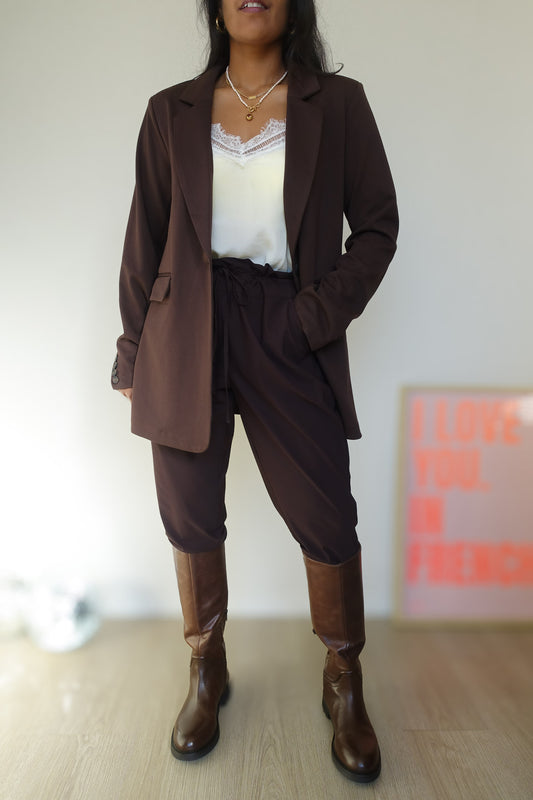Expresso travel quality pants dark chocolate brown