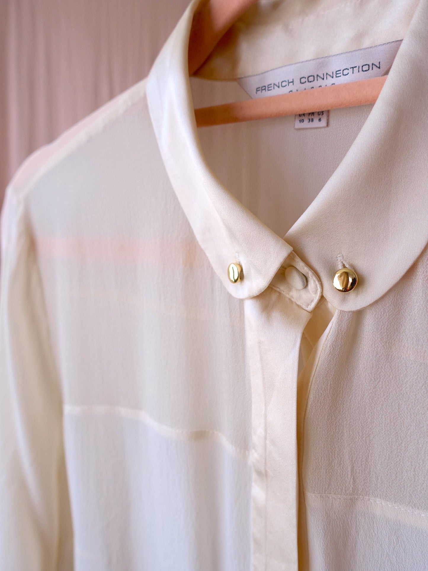 French Connection silk blouse creme