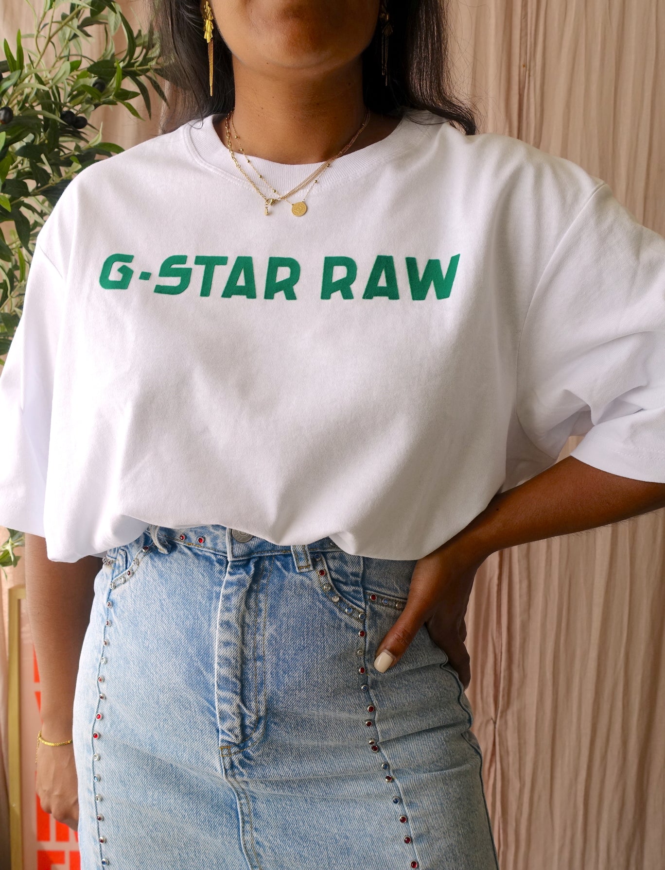 Colourful Rebel high waist non stretch denim rok