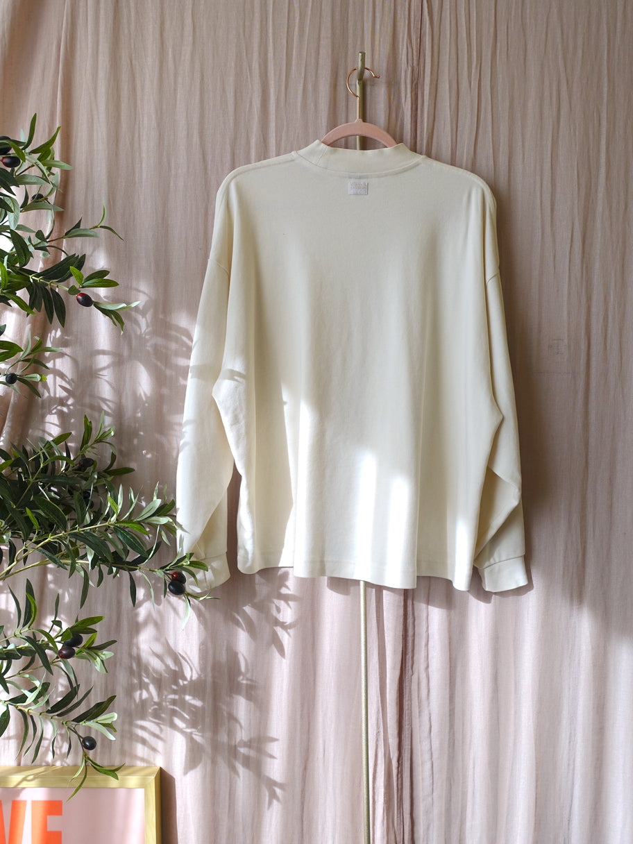 G-STAR oversized moto logo XXL mock top eggnog