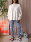 G-STAR oversized moto logo XXL mock top eggnog
