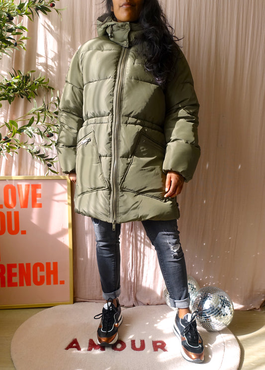 Ganni oversized tech puffer midi jacket