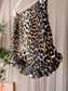 Ganni leopard poplin cotton ruffle shorts