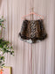 Ganni leopard poplin cotton ruffle shorts