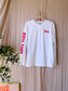 GANNI loveclub layered longsleeve wit / scarlet rood