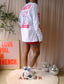 GANNI loveclub layered longsleeve wit / scarlet rood