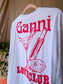 GANNI loveclub layered longsleeve wit / scarlet rood