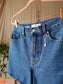 Mango zoe high waist wide leg denim shorts