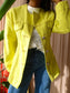 Ganni dressed denim jacket blazing yellow