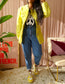 Ganni dressed denim jacket blazing yellow