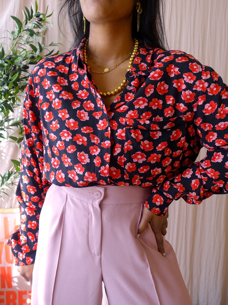 GANNI the floral viscose shirt