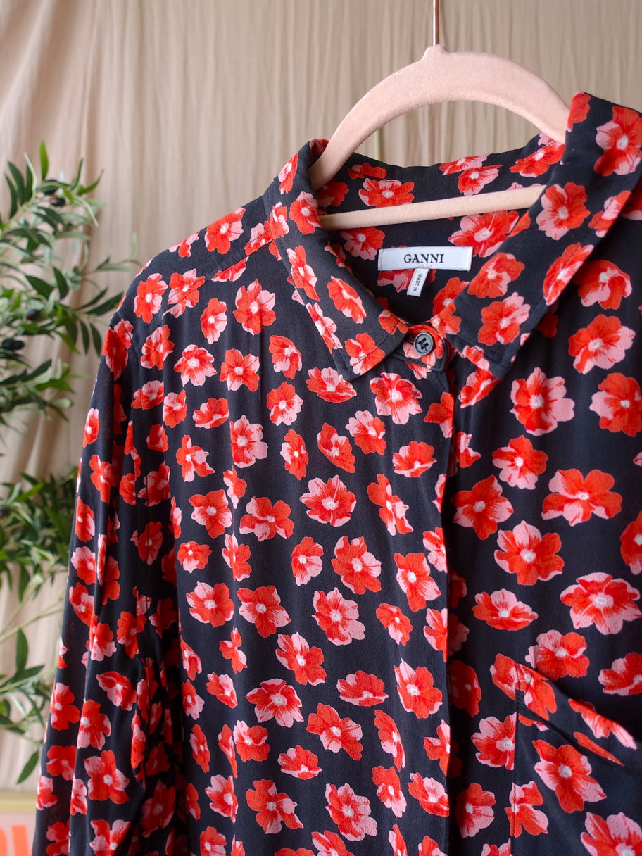 GANNI the floral viscose shirt