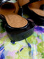 GANNI feminine buckle ballerinas in Black Croco Patent