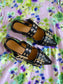 GANNI feminine buckle ballerinas in Black Croco Patent