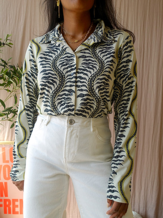 Andco woman travel quality lotte vine blouse ecru