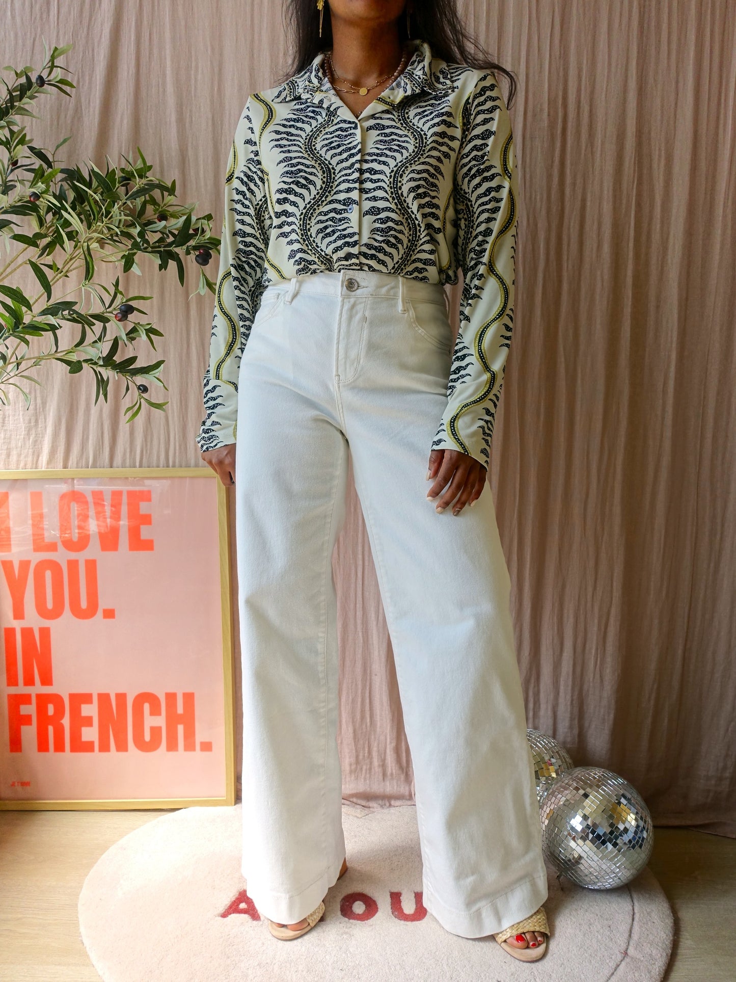Andco woman travel quality lotte vine blouse ecru