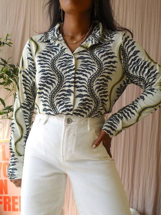 Andco woman travel quality lotte vine blouse ecru