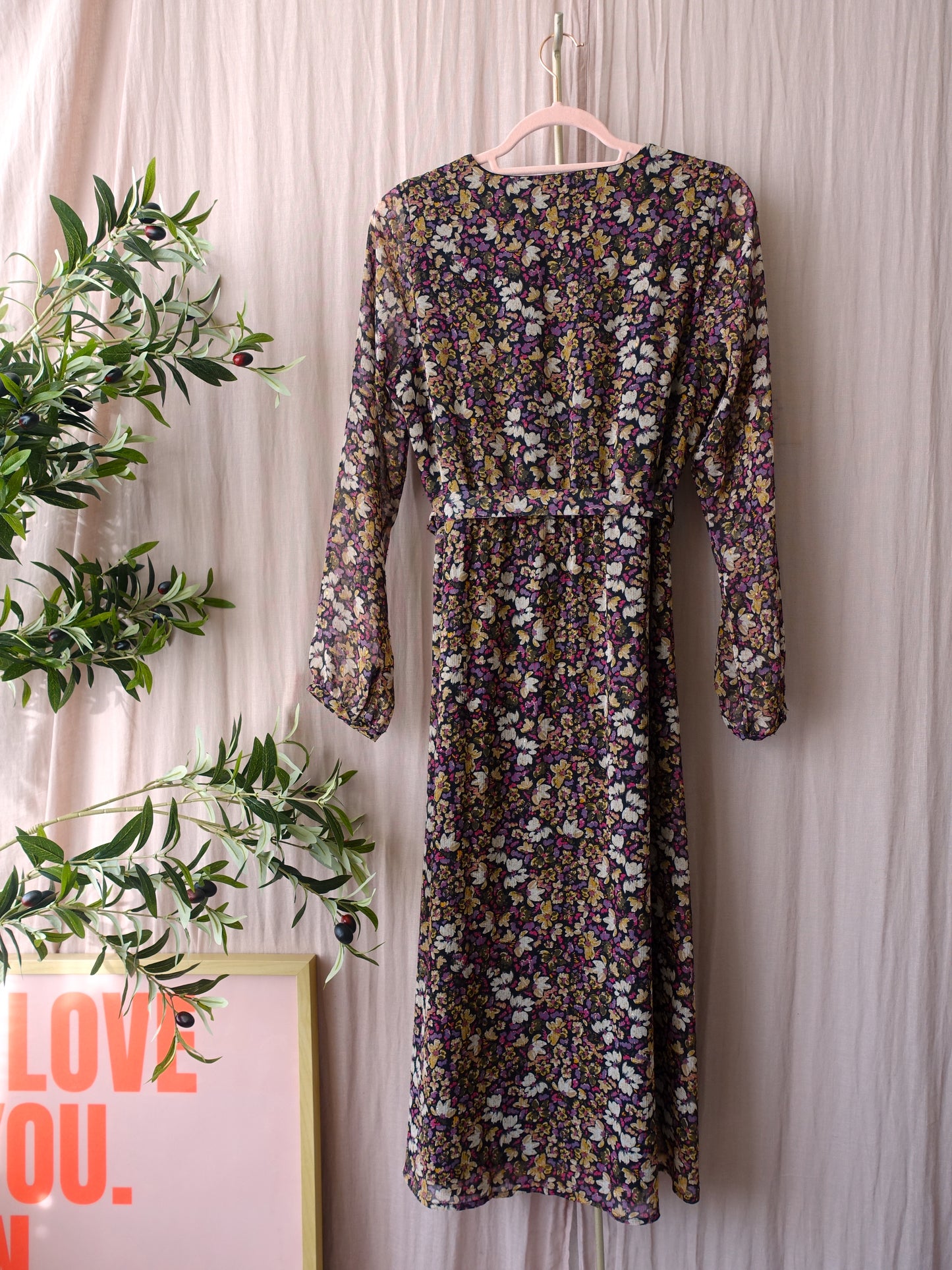 Garcia maxi floral lurex wrap dress