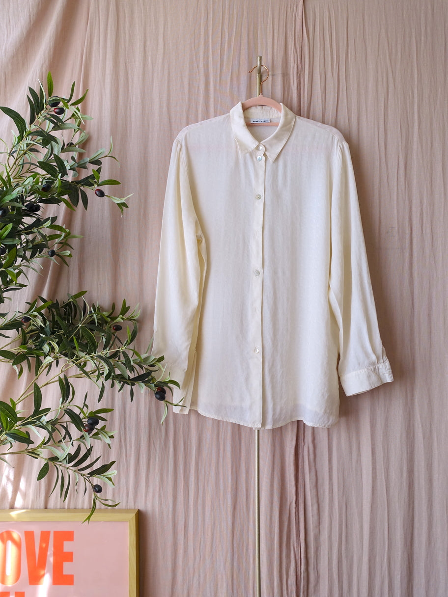 Vintage Gerry Weber 100% cupro blouse ecru