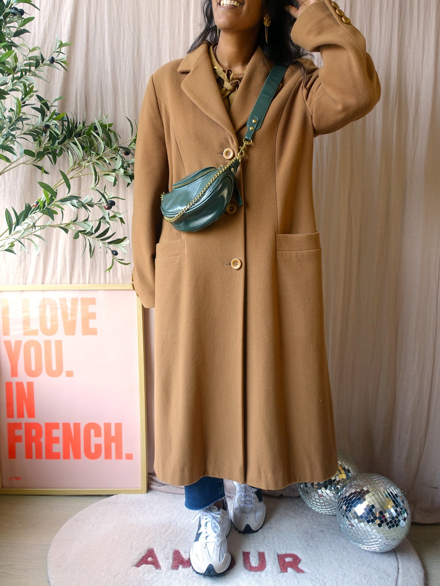 Vintage Gil Bret original classic wool coat camel beige