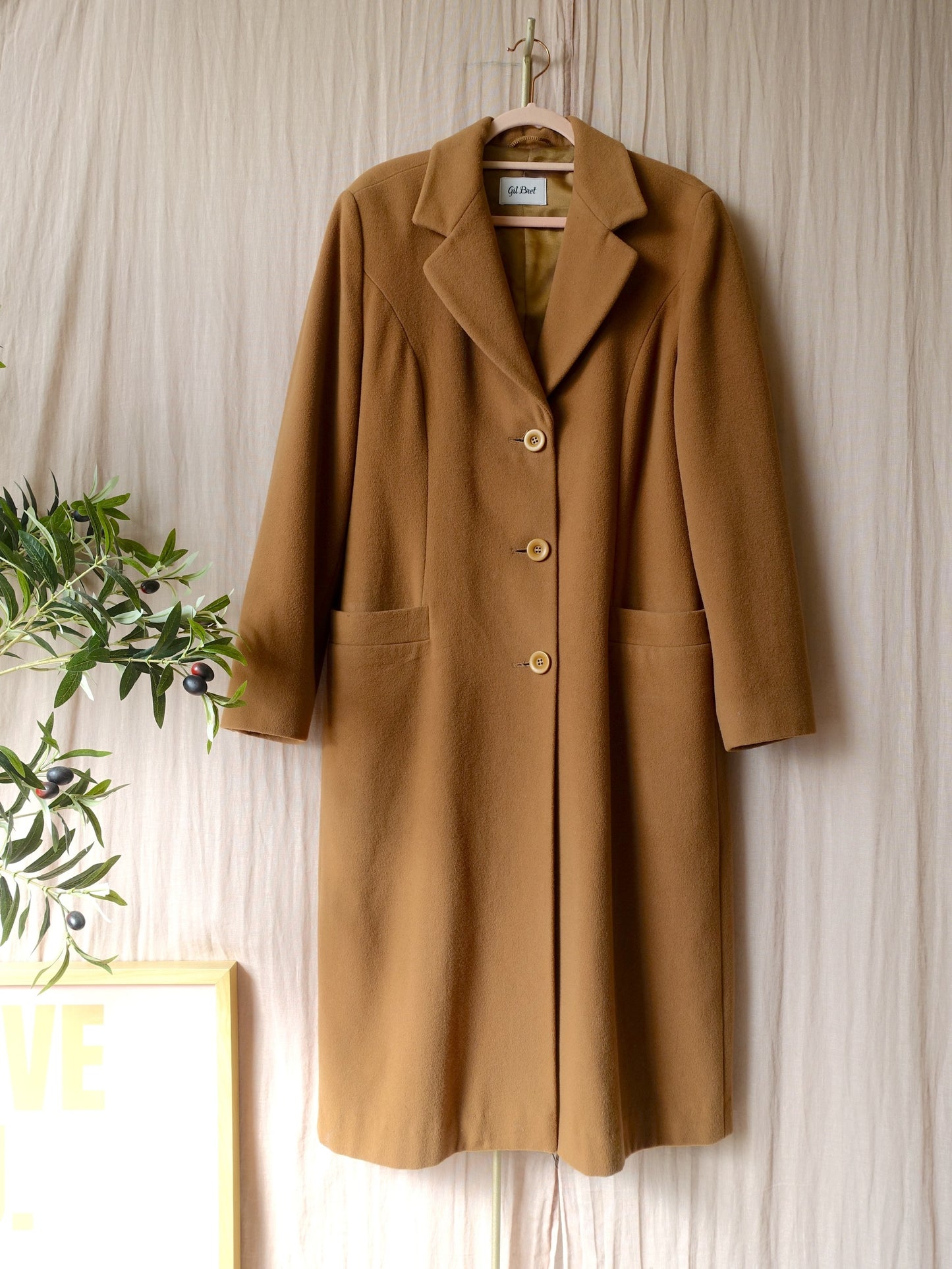 Vintage Gil Bret original classic wool coat camel beige