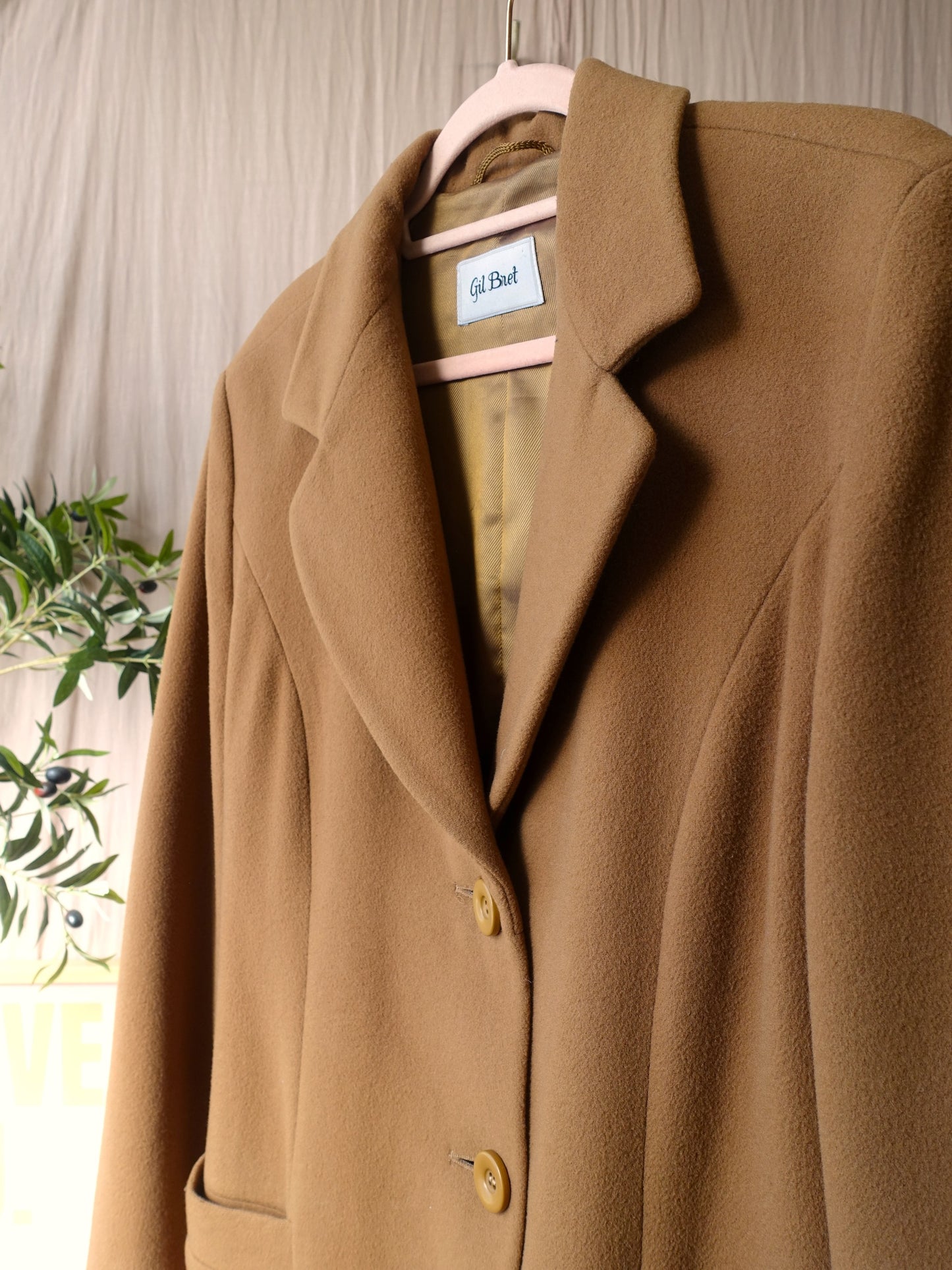 Vintage Gil Bret original classic wool coat camel beige