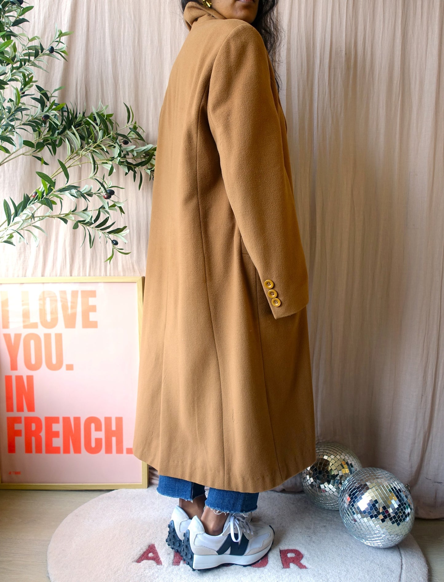 Vintage Gil Bret original classic wool coat camel beige