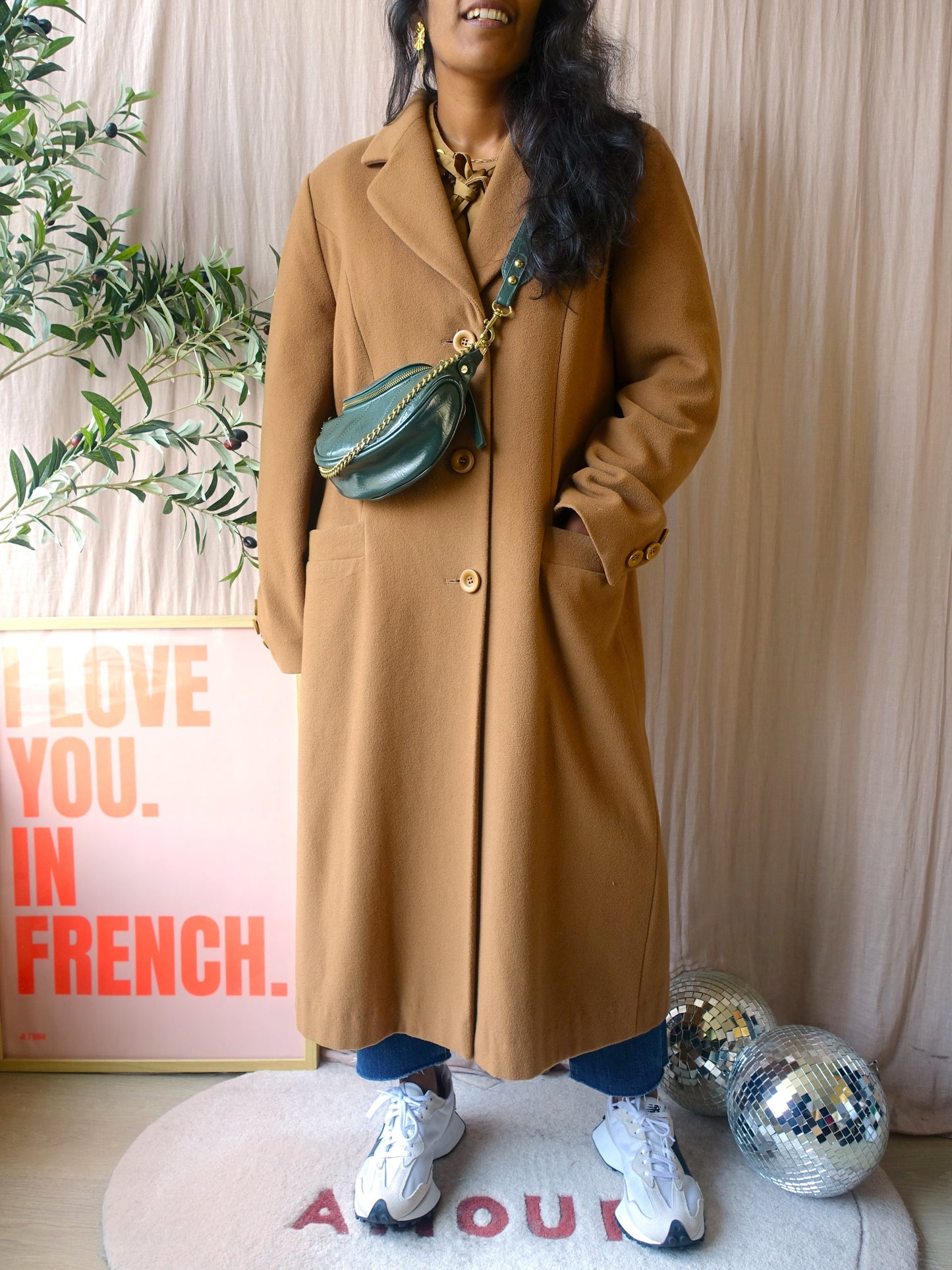 Vintage Gil Bret original classic wool coat camel beige