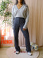 YAYA high waist flared pants platinum grey