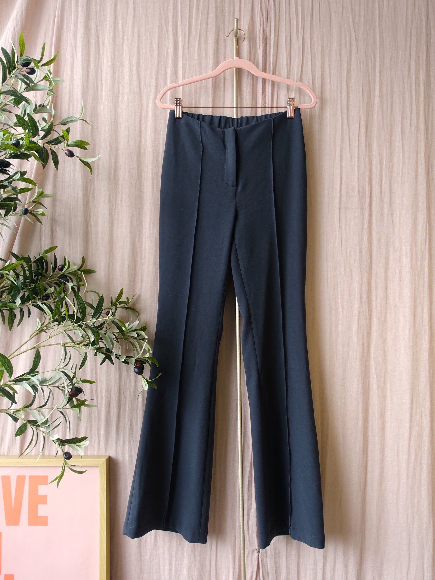 YAYA high waist flared pants platinum grey