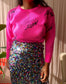 Guess Icon embellished sweater hotpink