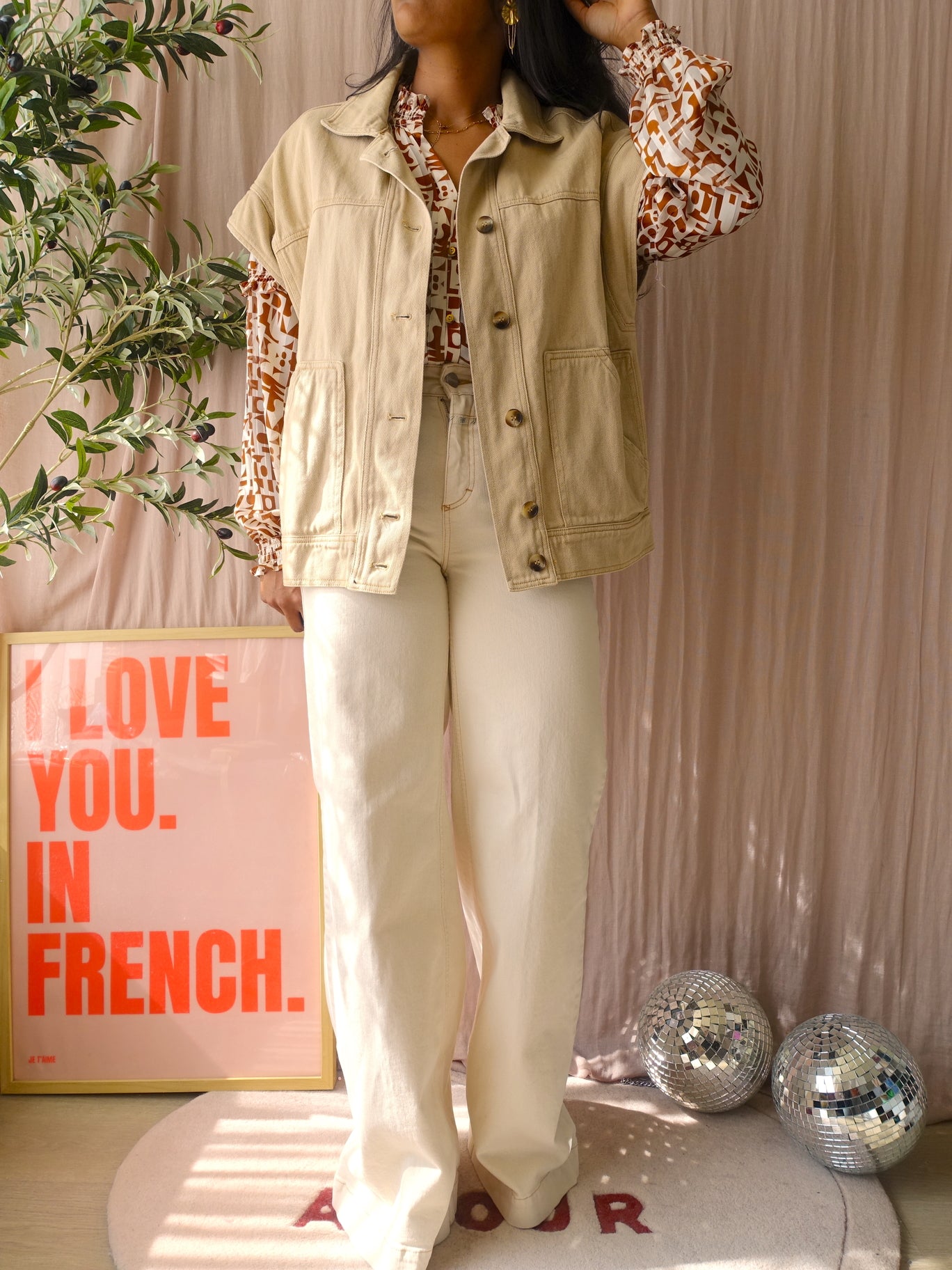 Guts & Gusto the favourite denim gilet sand