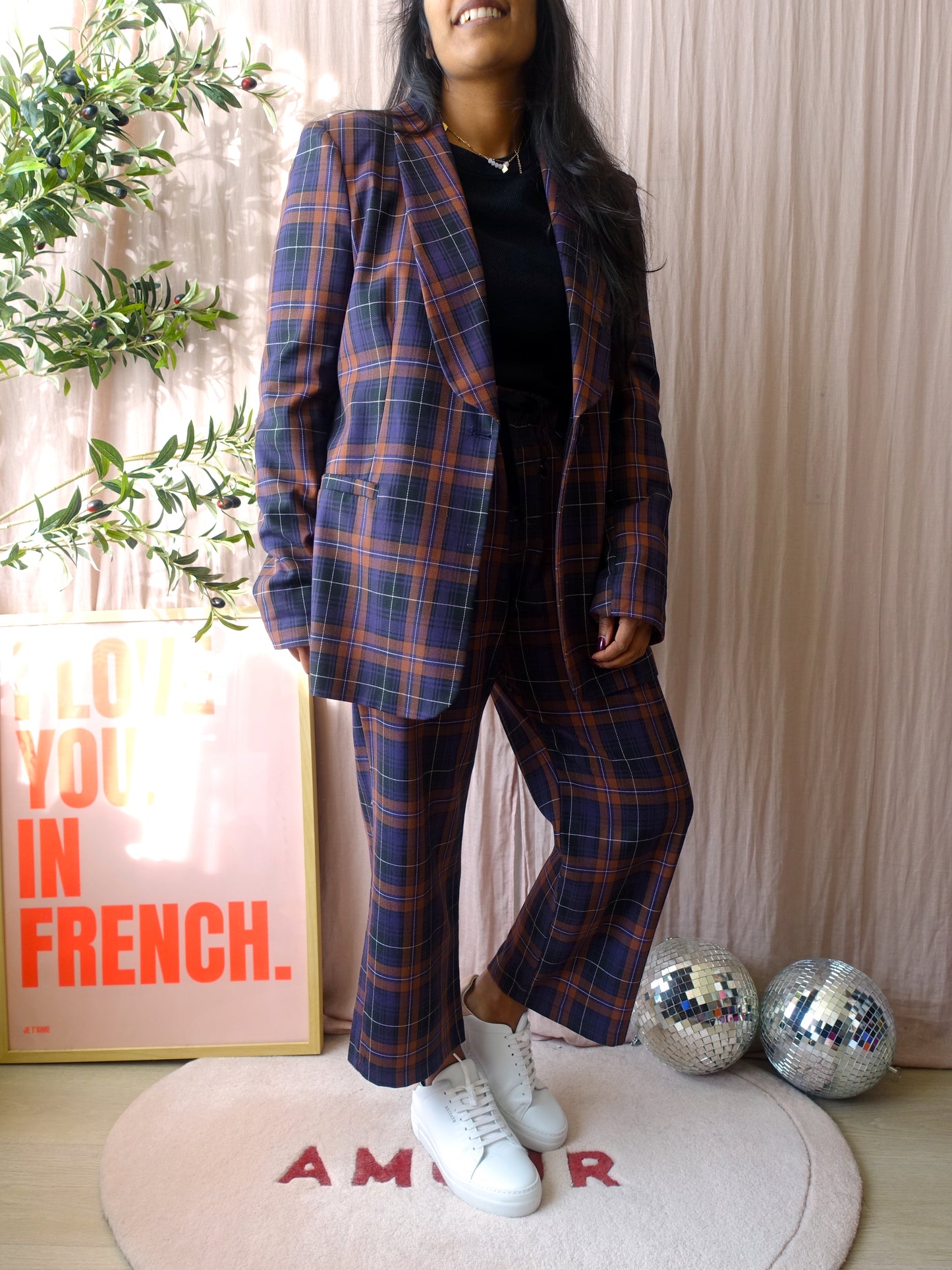 H2O co-ord checkered suit (blazer + broek)