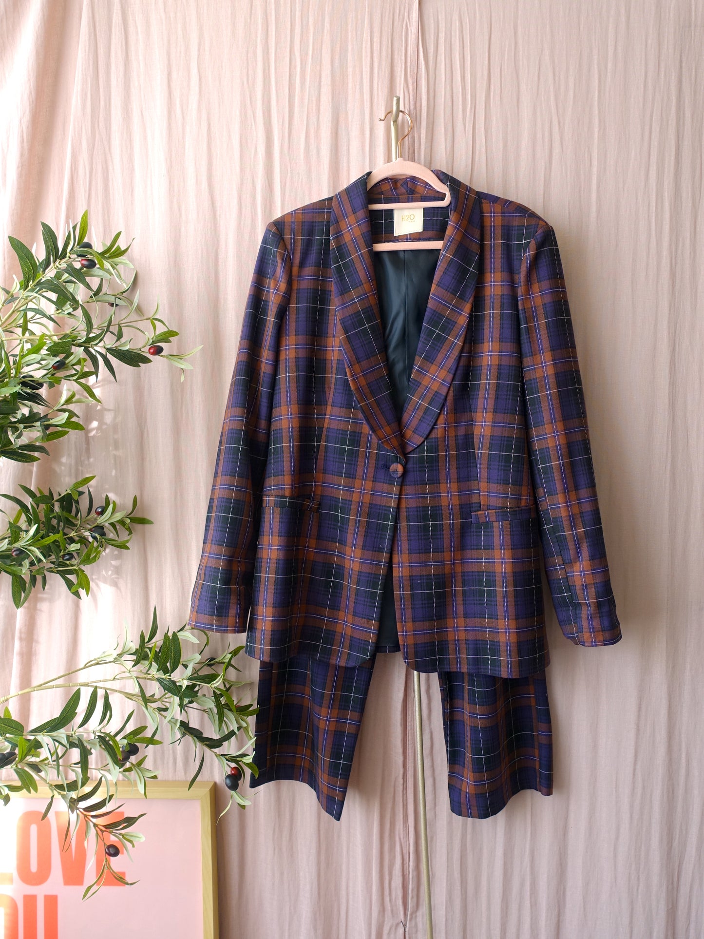 H2O co-ord checkered suit (blazer + broek)