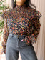 Harper & Yve embroidered ruches top